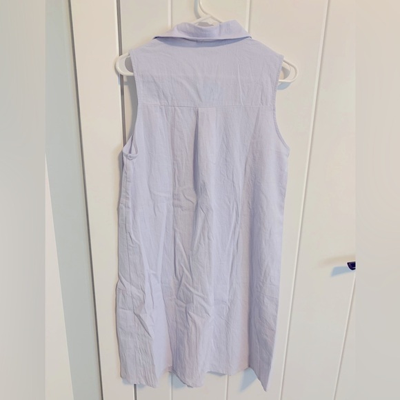 CUPSHE Ke'e Beach Loose Waisted Shirt Collar A-Shape Dress in light blue medium - Picture 3 of 4